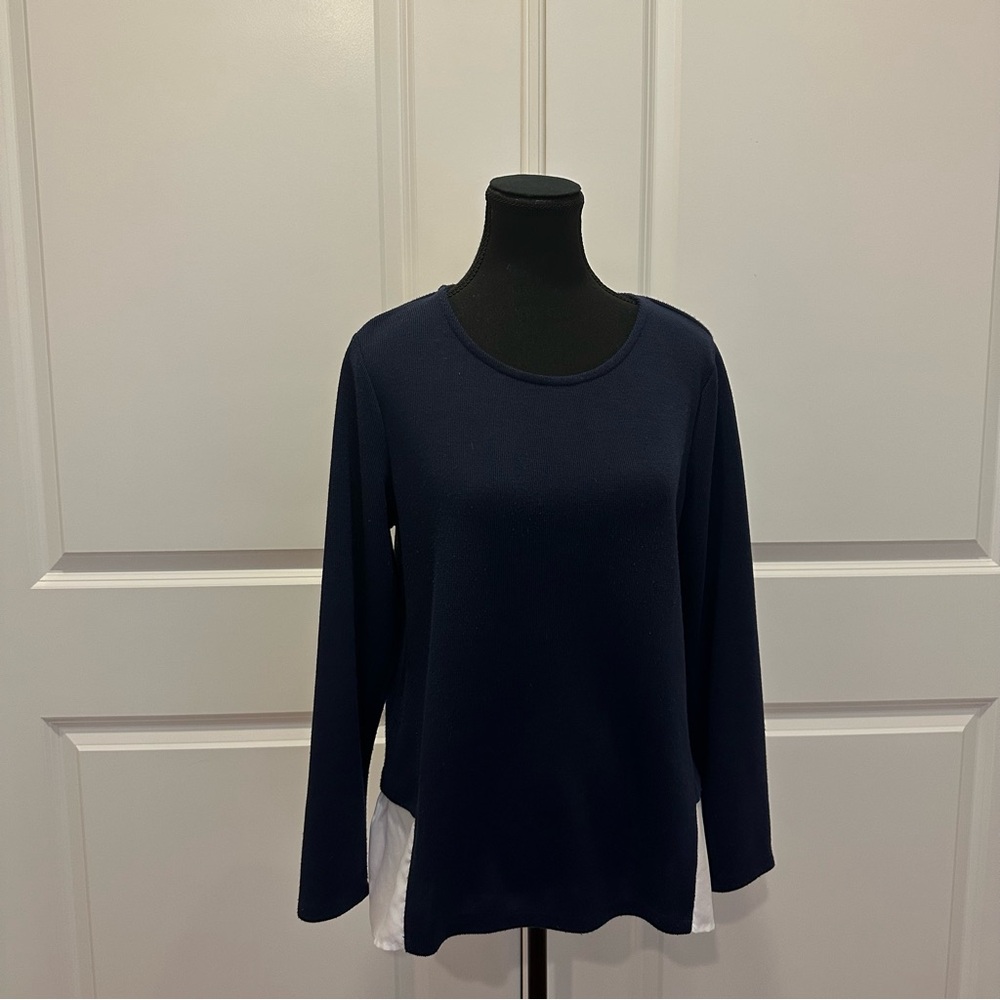 Style & Co. Dark Blue Long Sleeve Blouse